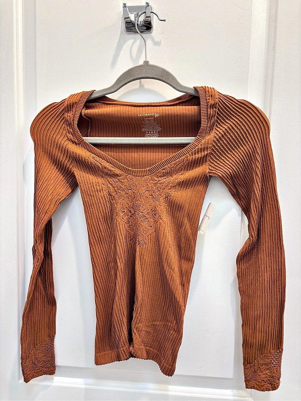 NWT Free People Intimately Dynamic Duo Long Sleeve Smoked Topaz M/L